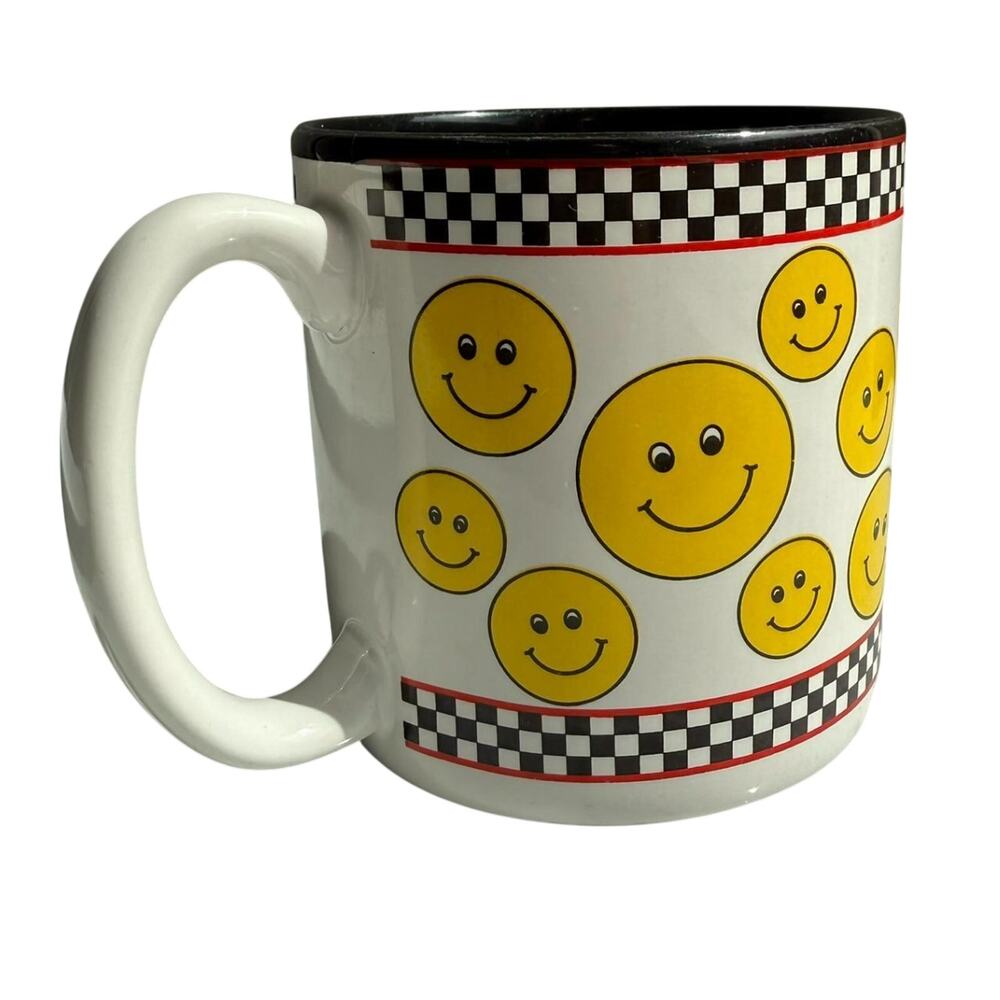Vintage 90s Susan Burger Smiley Face Mug Made in Korea